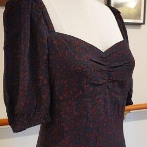 NWT! Madewell Patterned Puff-Sleeve Midi Dress